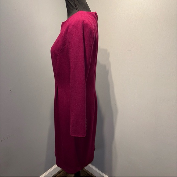 Vintage Maggy London Wool‎ A-Line Dress Purple Long Sleeve Sz6P Fully Lined - Picture 3 of 12